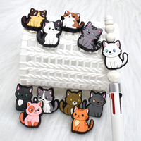 Yiqu nouveauté Pvc stylo Topper breloques chat Sublimation stylo perles focales pour stylos personnalisé 19mm Silicone perles breloques