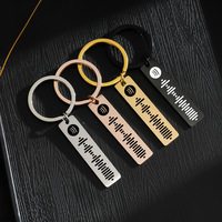 Porte-clés Spotify personnalisé gravé au laser en acier inoxydable plaqué multicolore pour les amateurs de musique, cadeau pour couple, souvenir, cadeau d'anniversaire