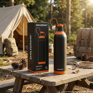 Bouteille d'eau SMILEDRINK avec infuseur à thé, sans BPA, thermos en acier inoxydable isolé avec filtre à mailles fines et paille - Product Image 2