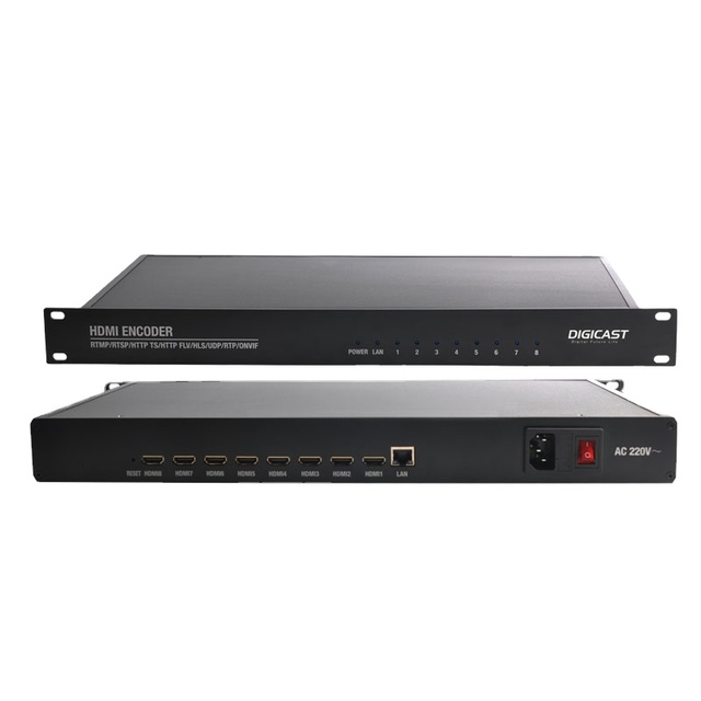 Digicast for System 1U HD H.265 HEVC TS Over IP Multi-Protocol Streaming Encoder H.264 8 Ports