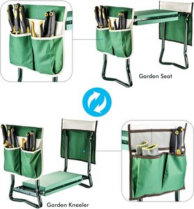 Garden Kneeler and Seat With 2 Bonus Tool Pouches - Portable Garden <strong>Bench</strong> EVA Foam <strong>Pad</strong> With Kneeling <strong>Pad</strong> for Gardening - Product Image 2
