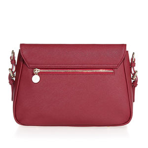 Colore <span class=keywords><strong>Bordeaux</strong></span> In Pelle Saffiano Flap <span class=keywords><strong>Borsa</strong></span> A <span class=keywords><strong>Tracolla</strong></span> Ragazze Logo Personalizzato Crossbody Bag Per Lo Shopping - Product Image 3