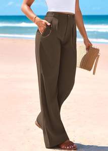 <span class=keywords><strong>Pantaloni</strong></span> <span class=keywords><strong>Palazzo</strong></span> Vintage <span class=keywords><strong>a</strong></span> Vita Alta, Gamba Larga, Vestibilità Regolare, per Ufficio, Lavoro, Business Casual, <span class=keywords><strong>con</strong></span> <span class=keywords><strong>Bottoni</strong></span>, Fluidi, per Donne - Product Image 6