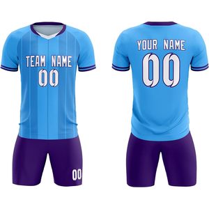 ชุดเสื้อและกางเกงฟุตบอลแบบสั่งทำพิเศษ ชุดทีมแบบกำหนดเอง สำหรับผู้ใหญ่ 男女  ระบายเหงื่อได้ดี คอวี พิมพ์ลายแบบ Sublimated - Product Image 1