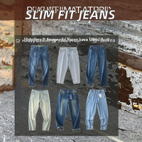 Jeans en denim pour hommes, style américain classique, coupe droite ample, faciles à assortir, pour tenue quotidienne, fabrication chinoise, marque privée personnalisée