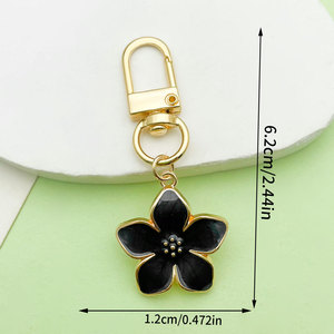 Dijes esmaltados de metal con llavero flor de cerezo llaveros bolso monedero esmalte <span class=keywords><strong>Collar</strong></span> dijes llaveros Regalos mujeres niñas - Product Image 5