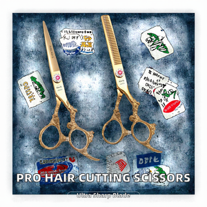 Ciseaux de barbier professionnels de haute qualité de 6 pouces en acier inoxydable tranchant pour droitiers avec bord de rasoir et pivotant - Product Image 2