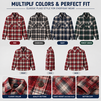 Chemise en flanelle brossée à carreaux rouges pour homme, personnalisable OEM/ODM, avec deux poches poitrine, boutonnée, manches longues, marque privée, faible MOQ, vente en gros