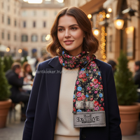 Las mujeres ScarfPrinted bufanda de seda personalizado cómodo caliente buena sensación de la mano, varios colores