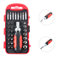 30 Buah TPR Menangani CRV Socket Slot Ph Torx Bit Ratcheting Ratchet Obeng Driver Kit Set