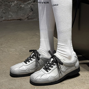 รองเท้าสไตล์อเมริกันย้อนยุค รองเท้าลำลองแบบธุรกิจ หน้าผ้าทำจากเส้นใยละเอียดพิเศษ พื้นรองเท้านุ่ม ผูกเชือกได้สบาย รองเท้าลำลอง - Product Image 5