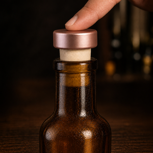 Bouchon de bouteille en liège synthétique anti-déversement avec logo personnalisé pour bouteilles de vin, champagne, whisky et spiritueux - Product Image 1