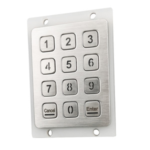 OEM/ODM nhà máy Cung cấp 3x4 ma trận số kim loại bàn phím với 12 phím số <span class=keywords><strong>IP65</strong></span> bảo vệ cho máy bán hàng tự động - Product Image 1