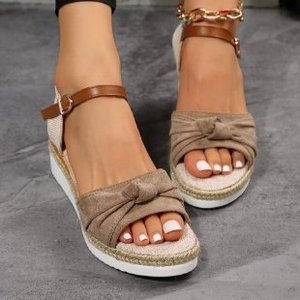 Sandales <span class=keywords><strong>Compensées</strong></span> Fleuries Xuanhui pour Femme, Grandes Tailles, Vente en Gros, Décontractées d'Été, <span class=keywords><strong>à</strong></span> <span class=keywords><strong>Semelles</strong></span> Épaisses, <span class=keywords><strong>Espadrilles</strong></span> Plates avec Boucle en Paille et Corde de Chanvre - Product Image 6