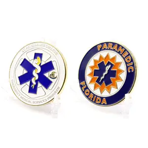 No Minimum Custom Metal Enamel Emergency Medical Service Paramedic College Souvenir Challenge Coin