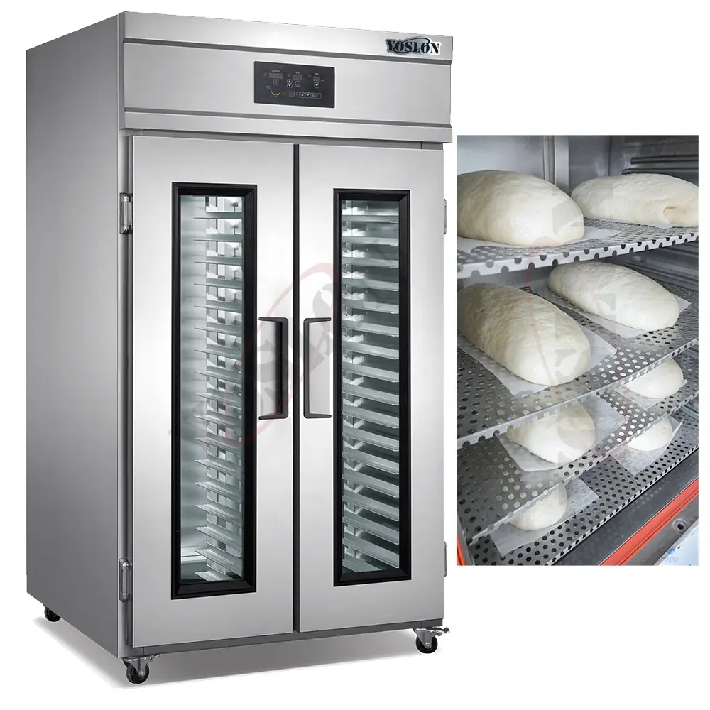 Yoslon เครื่องทำขนมปังแช่แข็ง36ถาดสำหรับงานเชิงพาณิชย์แบบม้วนเก็บได้ถาดอบขนมปังก้อนแป้งครัวซองต์