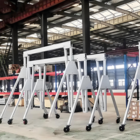 Pont roulant portatif réglable en alliage d'aluminium 500 kg avec palan, moteur PLC, boîte de vitesses, roulement et engrenage certifiés CE/ISO, garantie 1 an
