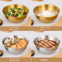 Bol à salade en acier inoxydable de style coréen avec couvercle, bassin épaissi, compatible micro-ondes, pour usage commercial et hôtelier, design moderne et minimaliste
