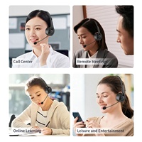 Casque sans fil rétractable SY-T490 pour centre d'appels professionnel avec micro et bandeau pour ordinateur de circulation