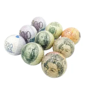 Venta al por mayor personalizado Golf regalo moneda bola dólar bola regalo cristal pegatina Anime dibujos animados patrón bola para entrenamiento de Golf o regalo