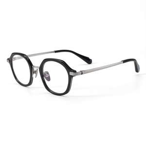 ZY-0011 <strong>Fashion</strong> Casual Solid Gold Polygon Width 54mm Titanium Plate <strong>Reading</strong> <strong>Glasses</strong> Frame For Daily Wear - Product Image 1