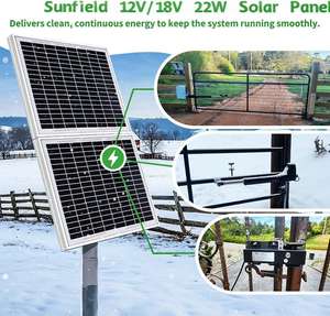 แผงโซลาร์เซลล์โมโนคริสตัลไลน์ 22 วัตต์ 12 โวลต์ 18 โวลต์ สำหรับเครื่องเปิดประตู ไฟถนน ไฟ<span class=keywords><strong>สวน</strong></span> และอุปกรณ์ฟาร์ม - Product Image 1