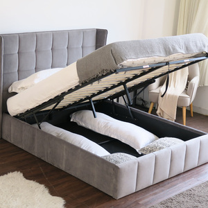 सुपर नरम बिस्तर भंडारण फ्रेम पूर्ण आकार के साथ उच्च गुणवत्ता वाले कपड़े स्वीकार स्वनिर्धारित होम फर्नीचर बेडरूम तुर्क भंडारण बिस्तर - Product Image 4