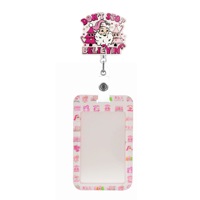 Porte-badge professionnel anti-RFID en plastique à thème de Noël, avec cordon de cou, impression UV couleur, étiquette de bagage mignonne