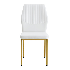 Chaise de salle à manger moderne de style ferme de luxe sans accoudoirs en métal avec dossier pour bar à domicile ou table de salle à manger - Product Image 4