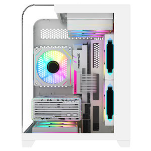 Boîtiers d'ordinateur Ruix <span class=keywords><strong>Firmament</strong></span> blancs 2026, nouvelle génération, haute qualité, MATX, verre trempé incurvé, boîtiers de jeu pour ordinateur de bureau à vue complète - Product Image 2