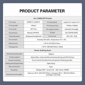 30cmダブルXP600印刷ImpresorasヒートPETフィルムDTFプリンター、パウダーシェイクマシン付き - Product Image 6
