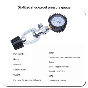 Manómetro de prueba de presión para tanques de buceo para BCDs de backplate, sidemount y jacket – Conexión Yoke 11487 - Product Image 4