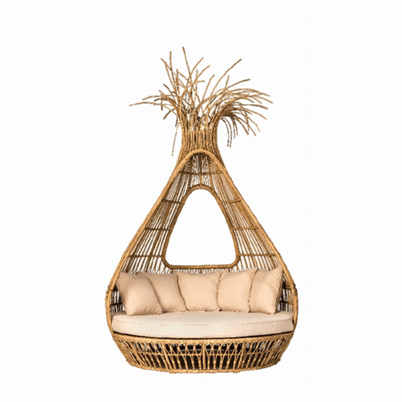 Outdoor nest bed creative bed outdoor rattan daybed  rattan leisure bed garden courtyard hotel sofa