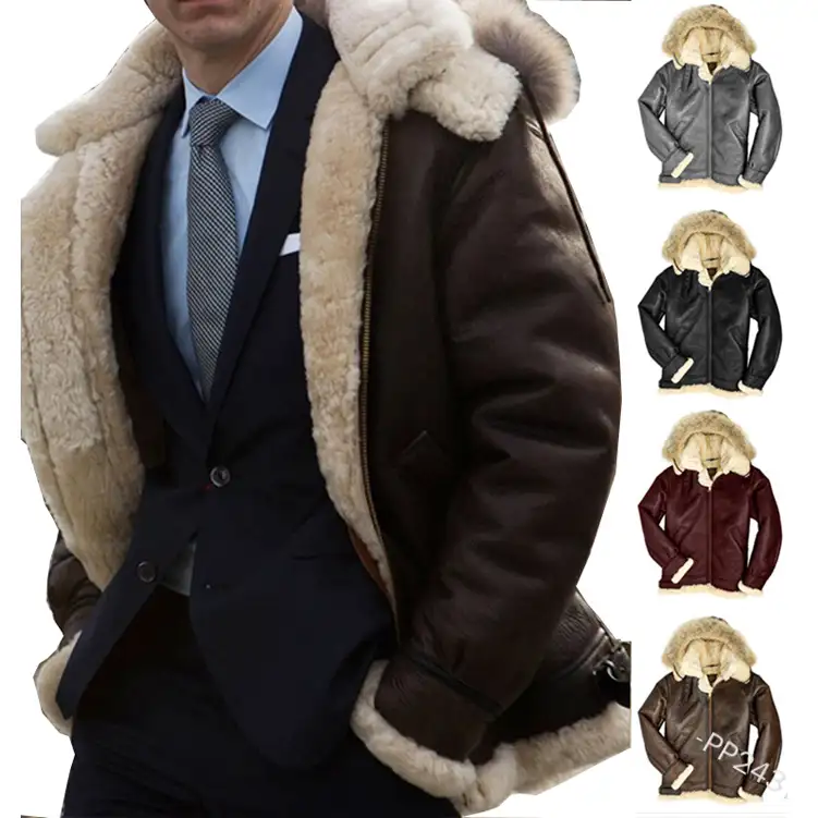 2021 kış erkek ceket yüksek kalite Vintage Aviator bombacı gerçek Shearling koyun derisi bombacı erkekler için kahverengi deri ceket