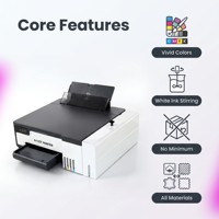 Imprimante DTF A4 avec circulation d'encre blanche pour la production de vêtements et une sortie d'impression aux couleurs vives