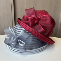 Sombrero Cloche de Kentucky Church Derby, Sombreros Elegantes para Fiestas de Té, Sombrero de Organza con Lazo para Bodas