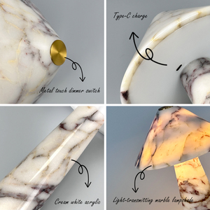 New Luxury Modern Cordless Marble Mushroom Table <strong>Lamp</strong> <strong>for</strong> <strong>Living</strong> <strong>Room</strong> Bedroom Decorative Night Lighting - Product Image 5