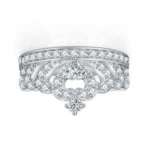 Anillo de Joyería Fina Personalizado ODM/OEM, Plata de Ley 925, Forma de Corona, Engaste de Plata, Bañado en Rodio, con Circonita, para Mujer - Product Image 5