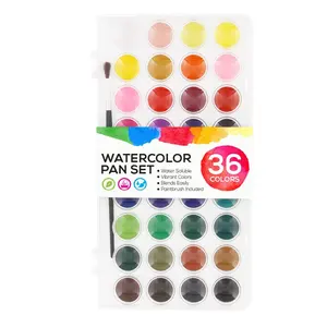 shanghai supplier artist watercolor paint set 12 16 28 36 colors palette watercolor cake for art