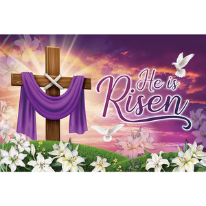 Fondo de fotografía de la resurrección de Jesús, decoraciones para el día de Pascua, pancarta personalizable para fiestas de primavera - Product Image 6