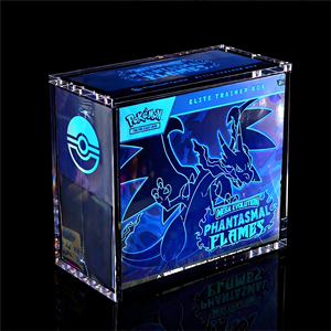 Boîte de rangement carrée en acrylique résistant aux UV avec couvercle magnétique pour accessoires de jeu de cartes à collectionner TCG Perspex, modèle ETB Classic - Product Image 3