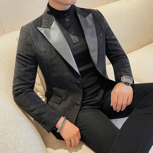 <span class=keywords><strong>Giacca</strong></span> da <span class=keywords><strong>uomo</strong></span> in <span class=keywords><strong>giacca</strong></span> monopetto Casual da <span class=keywords><strong>uomo</strong></span> con risvolto in <span class=keywords><strong>pelle</strong></span> alla moda <span class=keywords><strong>giacca</strong></span> da <span class=keywords><strong>uomo</strong></span> - Product Image 3