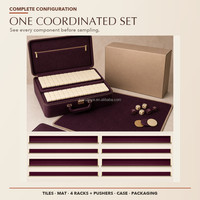 Set Mahjong Amerika 166 Ubin Lapisan Plum Lacquer Grosir, Koleksi Lengkap untuk Salon/Klub dengan Rak dan Penggeser untuk Permainan Kelompok