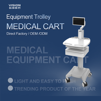 Chariots de soins mobiles en métal pour meubles de clinique avec scanners oraux Chariots dentaires pour cahiers à usage hospitalier