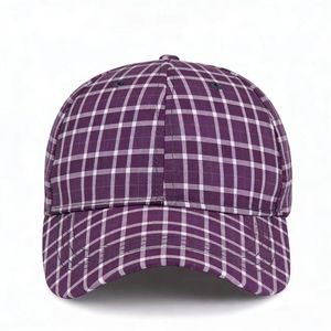 Gorra de Béisbol Vintage a Cuadros Multicolor Ajustable de Algodón para Hombre y Mujer al por Mayor - Product Image 4