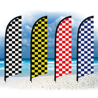 Personnalisable Style D'entreprise Décor Swooper Bannière Publicité Pas De Pôle Plage Événements Racing Thème Marchandise Drapeau À Carreaux