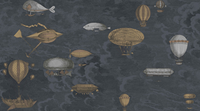 Papier peint vintage à l'effigie d'un ballon à air chaud, décoration murale personnalisée rétro steampunk, vaisseau volant, pour la décoration intérieure de la chambre d'enfant