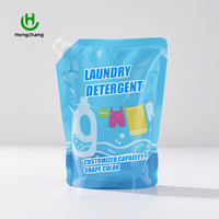 Couleur personnalisée imprimée eau claire détergent à lessive liquide grande capacité emballage pochette debout avec poignée à bec