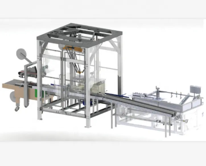 자동 델타 로봇 선택 및 배치 비스킷 가방 카톤 포장기 향 주머니 판지 포장 기계 라인