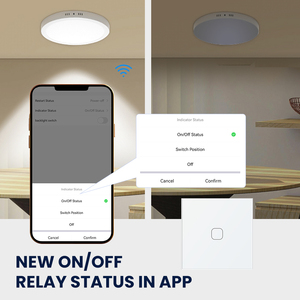 Cnskou nhà máy thiết kế mới tuya <span class=keywords><strong>wifi</strong></span> thông minh 1/2gang điều khiển ánh sáng sourceeless khô nút liên hệ với relay đầu ra cảm ứng chuyển đổi ánh sáng - Product Image 2